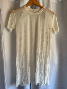 WILFRED FREE // Off-white Sheer Pontes Mesh Tshirt Dress
